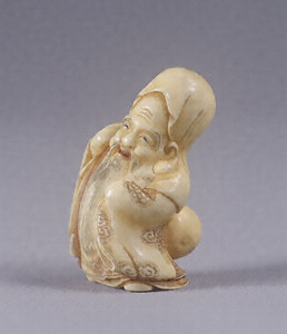 寿老人牙彫根付