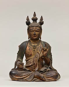 文殊菩薩坐像（文殊菩薩騎獅像および侍者立像のうち） もんじゅぼさつぞう（もんじゅぼさつきしぞうおよびじしゃりゅうぞうのうち）
