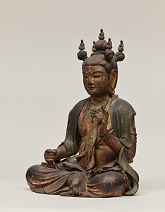 文殊菩薩坐像（文殊菩薩騎獅像および侍者立像のうち） もんじゅぼさつぞう（もんじゅぼさつきしぞうおよびじしゃりゅうぞうのうち）