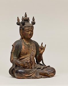 文殊菩薩坐像（文殊菩薩騎獅像および侍者立像のうち） もんじゅぼさつぞう（もんじゅぼさつきしぞうおよびじしゃりゅうぞうのうち）