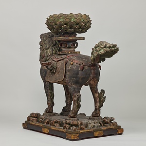 獅子像（文殊菩薩騎獅像および侍者立像のうち） ししぞう（もんじゅぼさつきしぞうおよびじしゃりゅうぞうのうち）
