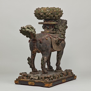 獅子像（文殊菩薩騎獅像および侍者立像のうち） ししぞう（もんじゅぼさつきしぞうおよびじしゃりゅうぞうのうち）