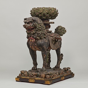 獅子像（文殊菩薩騎獅像および侍者立像のうち） ししぞう（もんじゅぼさつきしぞうおよびじしゃりゅうぞうのうち）