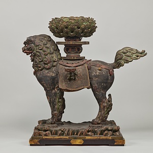獅子像（文殊菩薩騎獅像および侍者立像のうち） ししぞう（もんじゅぼさつきしぞうおよびじしゃりゅうぞうのうち）