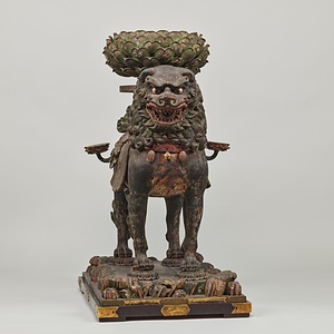 獅子像（文殊菩薩騎獅像および侍者立像のうち） ししぞう（もんじゅぼさつきしぞうおよびじしゃりゅうぞうのうち）