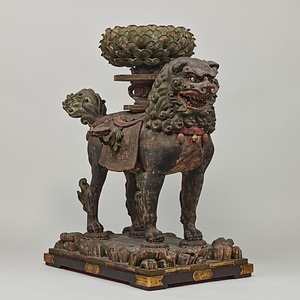 獅子像（文殊菩薩騎獅像および侍者立像のうち） ししぞう（もんじゅぼさつきしぞうおよびじしゃりゅうぞうのうち）
