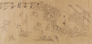 年中行事絵巻（模本）甲三 印地打・祇園会 
