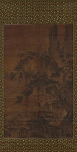 高士濯足図軸