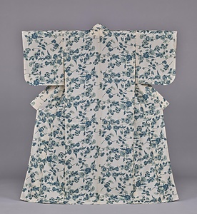 単衣 白絽地パンジー模様