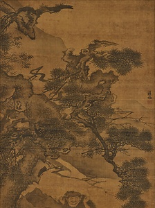 漁童吹笛図軸 ぎょどうすいてきずじく