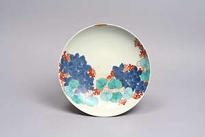 色絵水草文皿