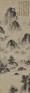 倣米芾山水図軸 