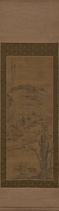 清渓釣艇図軸