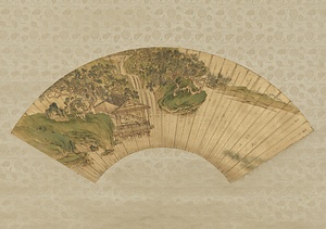 高士観瀑図扇面 こうしかんばくずせんめん