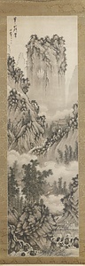 華山仙掌図軸