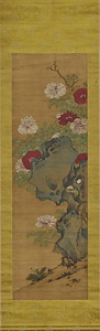 牡丹図軸