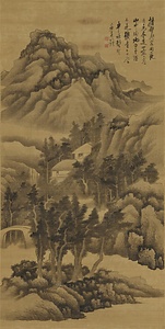雲林山居図軸 うんりんさんきょずじく