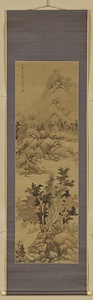 渓山秋晩図軸