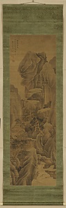 重巒古寺図軸
