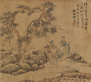 松渓採芝図軸 しょうけいさいしずじく
