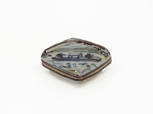 染付　型物　隅田川　香合