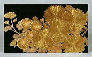 菊蒔絵手板