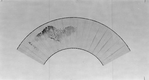 牡丹図扇面 