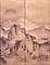 紙本墨画四季山水図　雪村筆　六曲屏風