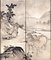 紙本墨画淡彩群馬図　雲谷等顔筆　六曲屏風
