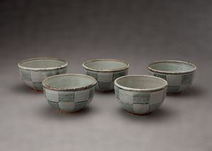 白釉市松文鉢