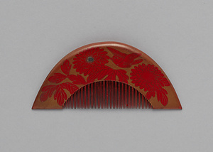 菊小禽蒔絵櫛