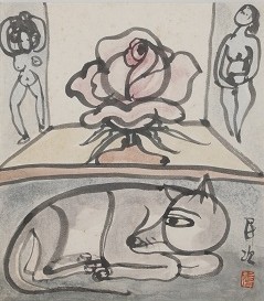 ばらと犬