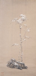 水墨雪竹
