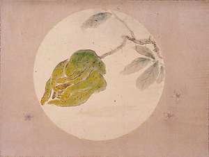 水墨着彩佛手柑図
