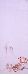 朱漆描風景図