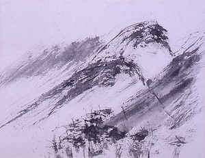 水墨風景図