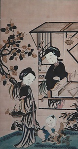 二美人唐子図