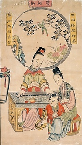 双桂軒弾琴図