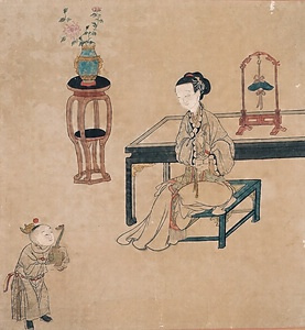 美人献綬図