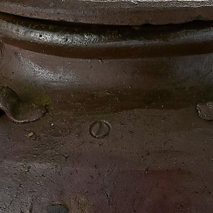窯変四耳茶壺（蓋付） ようへんしじちゃつぼ（ふたつき）