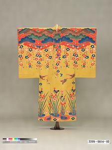 松桜杜若模様紅型衣裳 まつさくらかきつばたもようびんがたいしょう