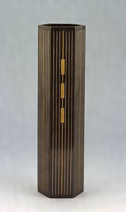 象嵌鋳銅六方花入　