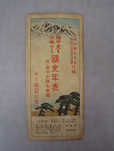 「越中史　国史年表」（附・越中史跡鳥瞰図） 「えっちゅうし　こくしねんぴょう」（つけたり・えっちゅうしせきちょうかんず）