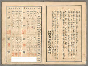高岡市油町尋常高等小学校通知表 たかおかしあぶらちょうじんじょうこうとうしょうがっこうつうちひょう