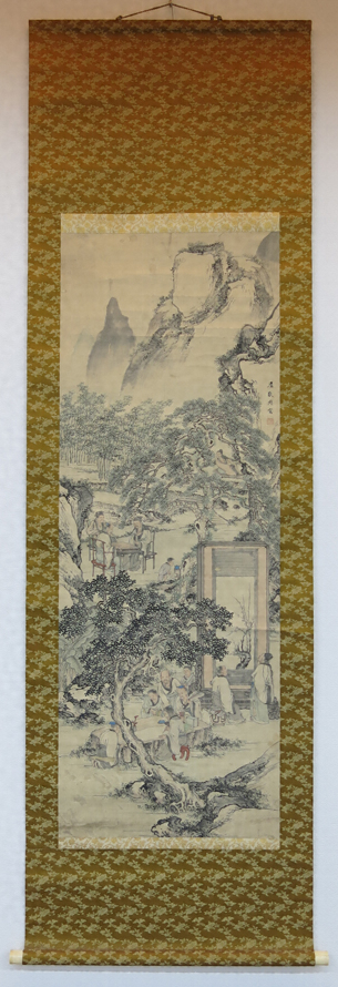 紙本墨画淡彩琴棋書画図 文化遺産オンライン