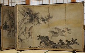 群馬図屏風　雲谷等顔筆　六曲一双 ぐんばずびょうぶ　うんこくとうがんひつ　ろっきょくいっそう