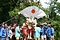 関山の仮山伏の棒遣いと柱松行事