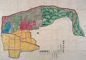 壬申地券地引絵図（地券取調総絵図） じんしんちけんじびきえず（ちけんとりしらべそうえず）