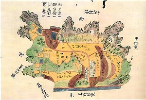 田染荘の村絵図 たしぶのしょうのむらえず