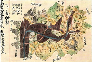 田染荘の村絵図 たしぶのしょうのむらえず